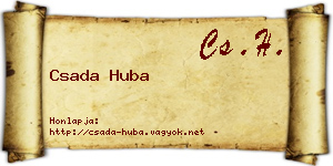 Csada Huba névjegykártya